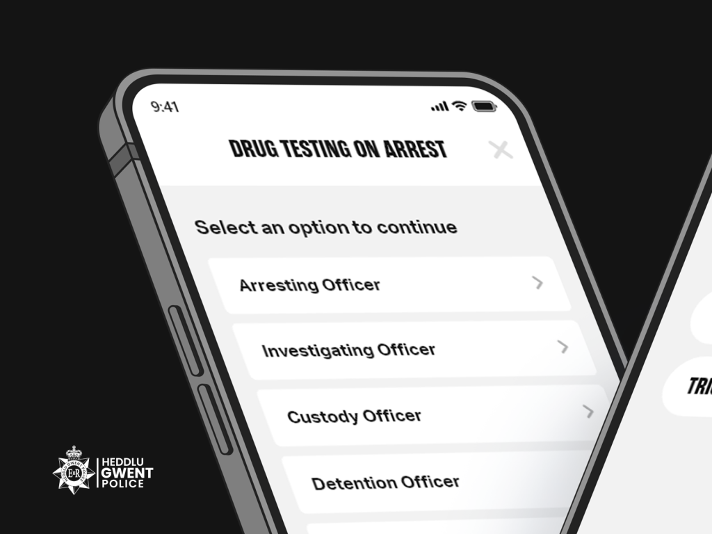 User Interface for Gwent Police Mobile App