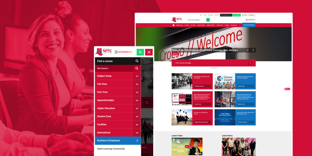 Homepage Design for NPTC College